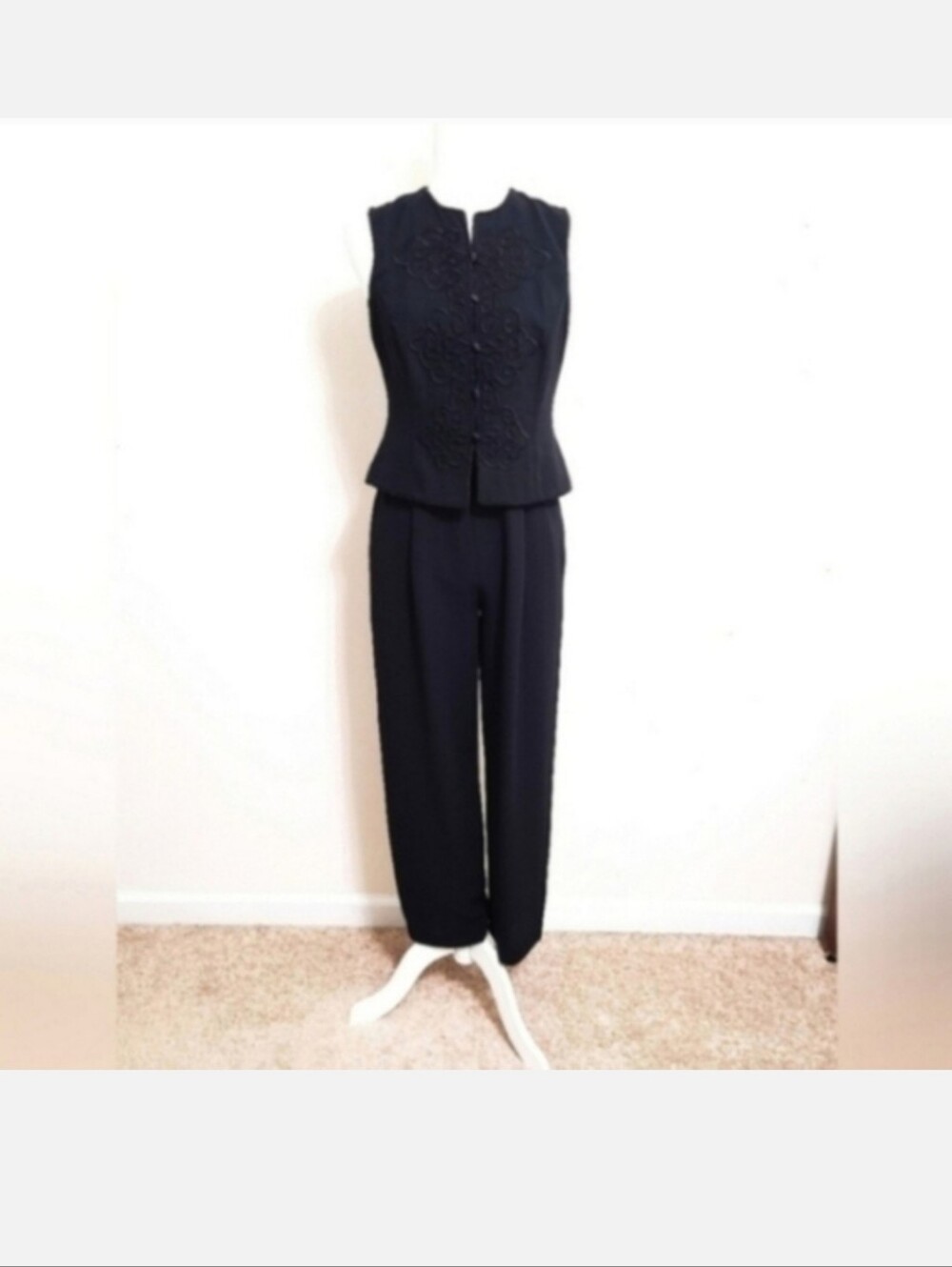 Vintage Donna Morgan One Piece Pantsuit in Black